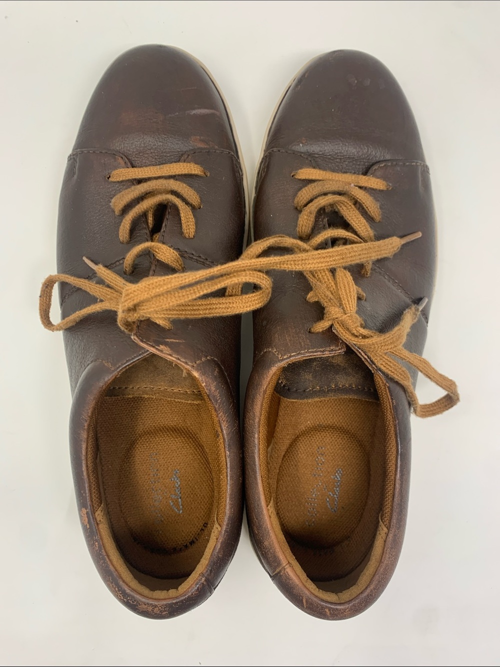 Clarks Men's Brown Leather Casual comfort Sneakers 9 1/2